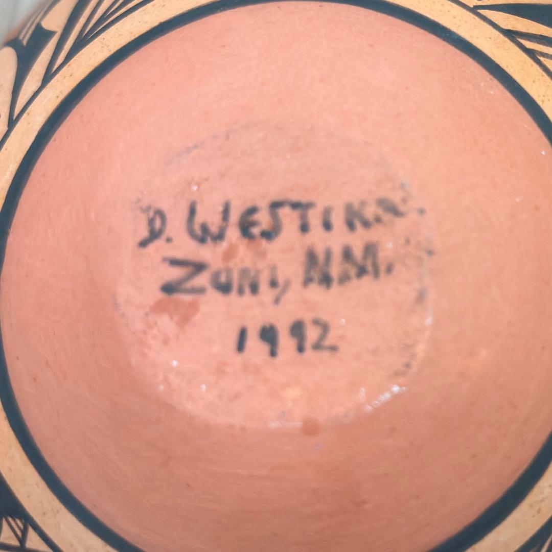 美品◇ズニ族◇陶器ボウル◇ダリル・ウェスティカ作◇ハートライン・ディア