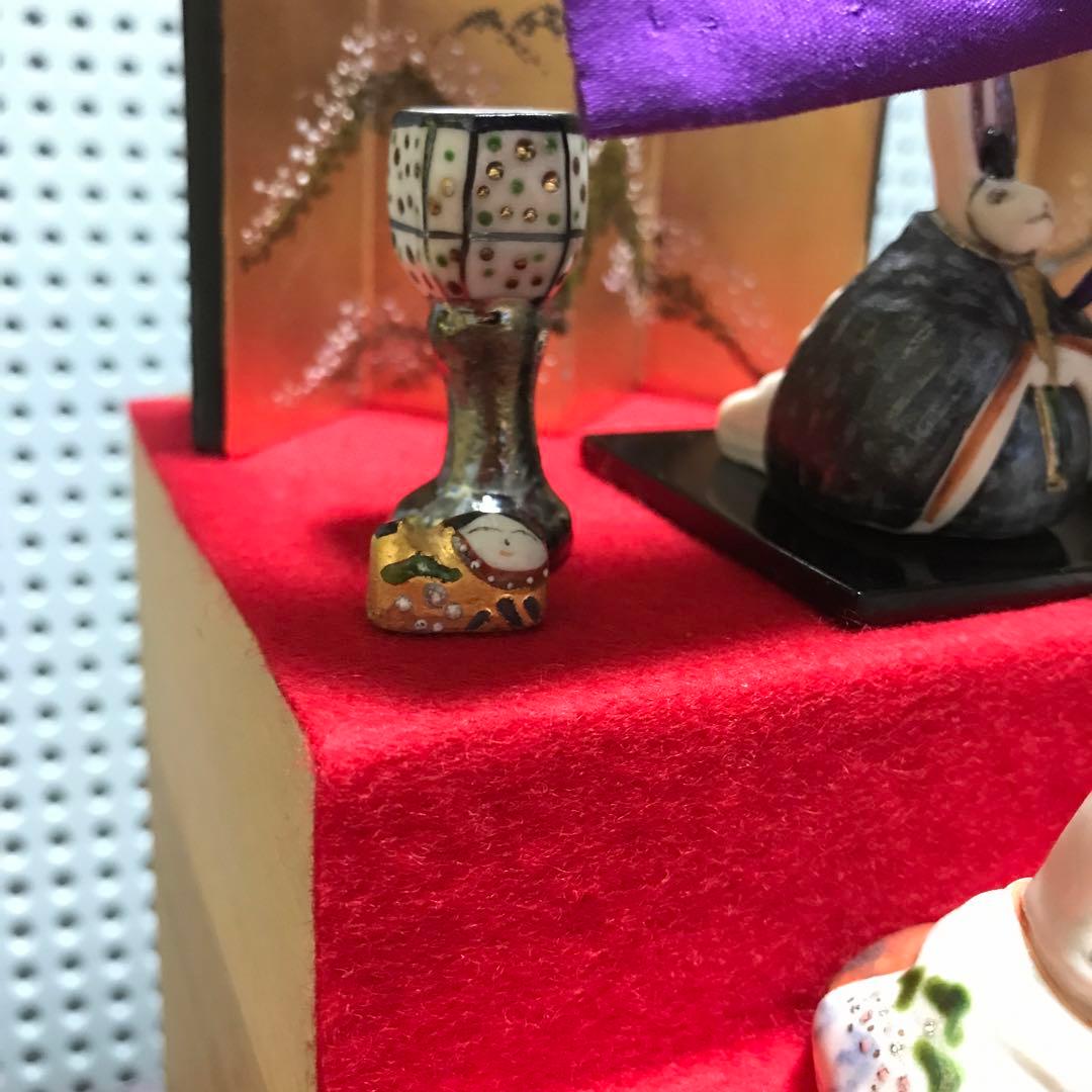 段飾りの兎雛　陶器　陶器雛　干支雛