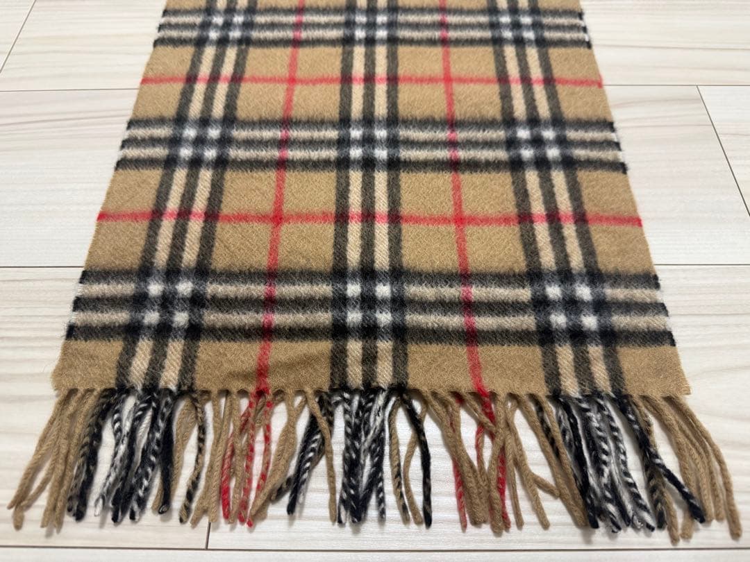 バーバリー　カシミヤ　マフラー　ベージュ　ノバチェック