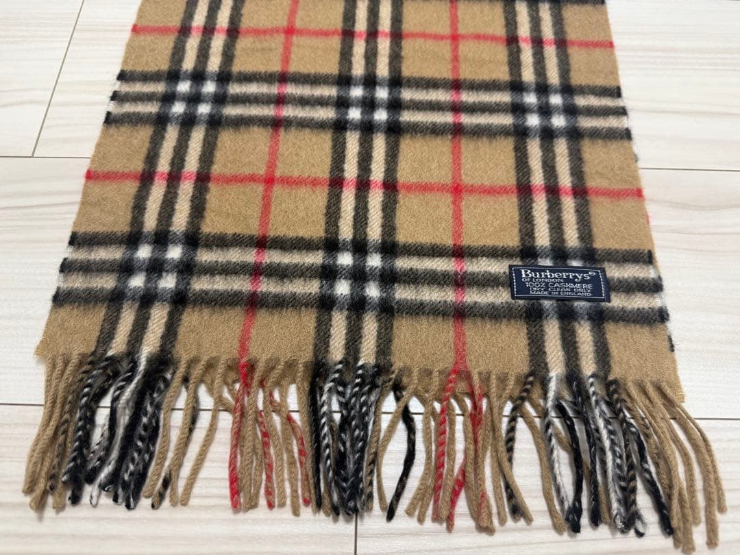 バーバリー　カシミヤ　マフラー　ベージュ　ノバチェック