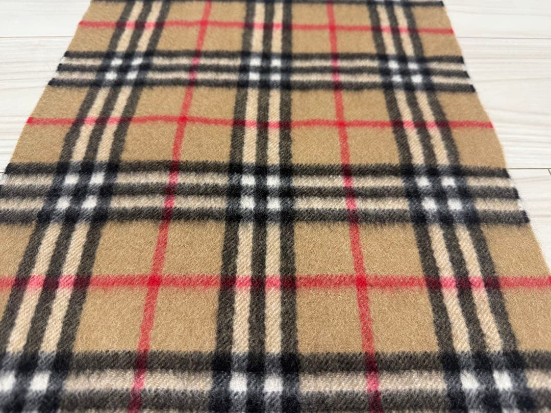 バーバリー　カシミヤ　マフラー　ベージュ　ノバチェック