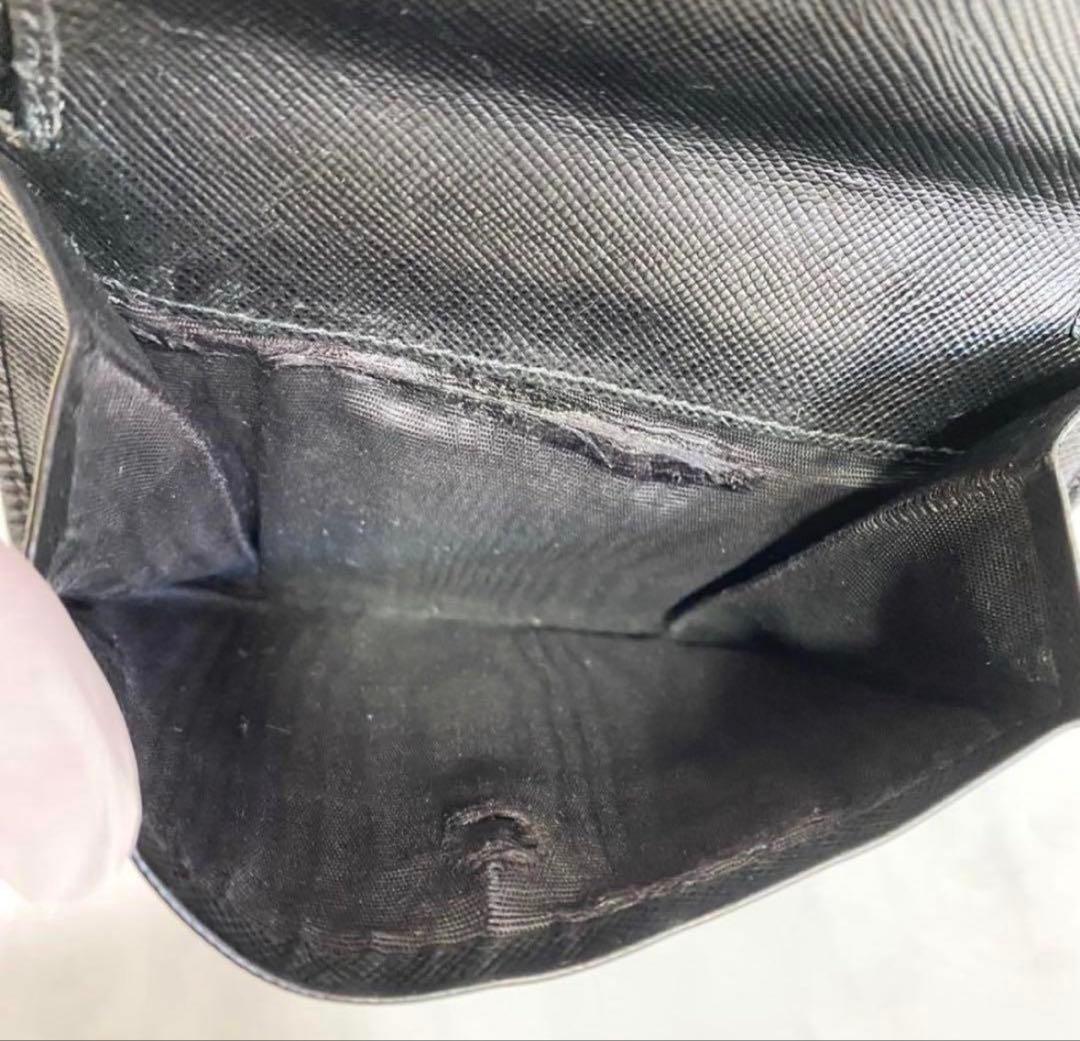 PRADA プラダ　サフィアーノ　レザー 二つ折り財布 ブラック