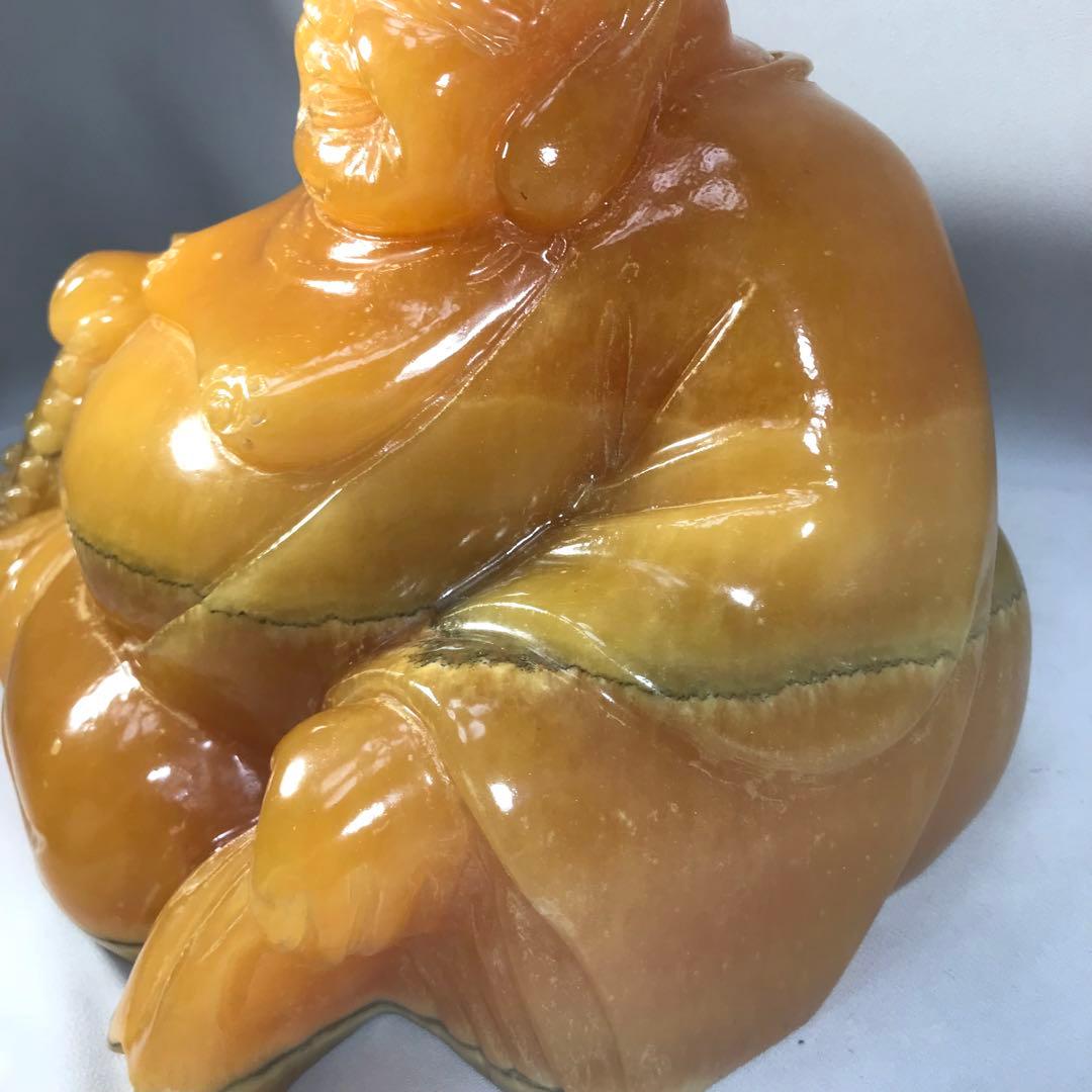 布袋様　布袋尊　天然石　大理石　オニックス　開運　金運　高級　置物　未使用