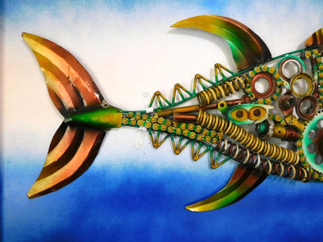金属工芸 魚のアート作品 大