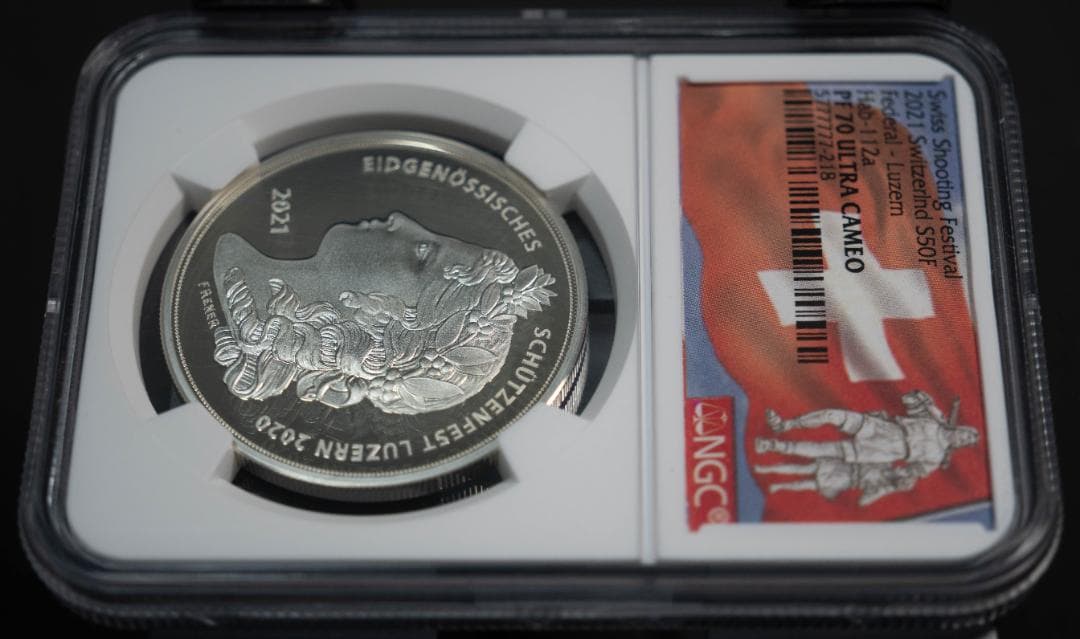 2021年 スイス 射撃祭 NGC PF70UC 50フラン 銀貨 ルツェルン