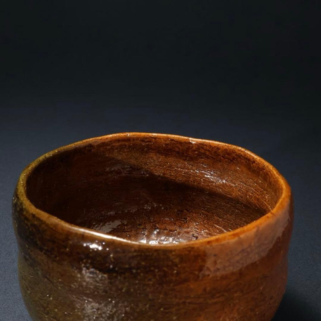 抹茶碗　大樋焼　大樋年郎　飴釉　大樋10代　共箱・共布　6R1427お10