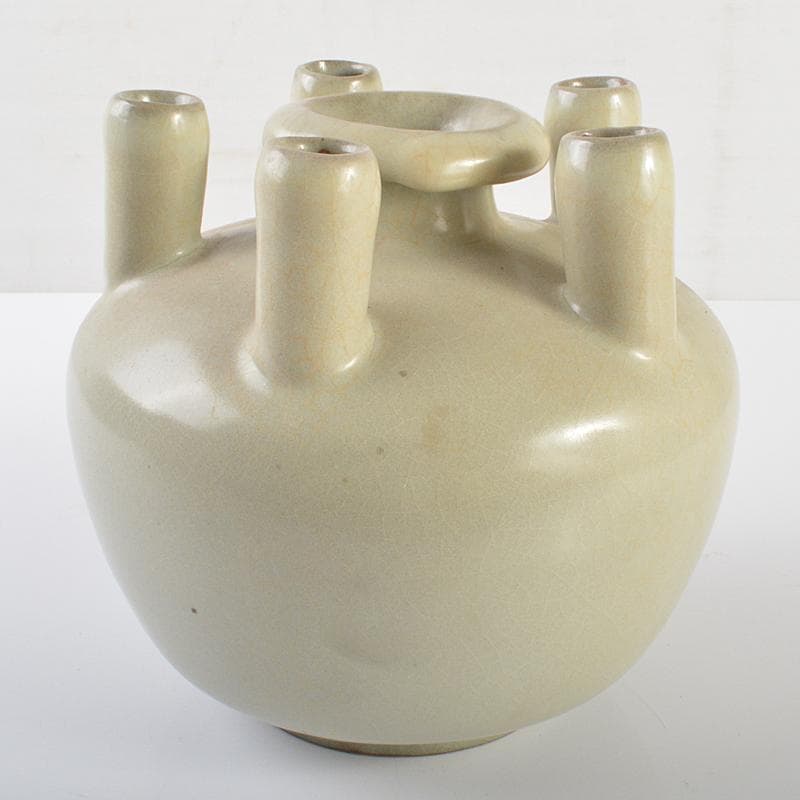 中国　天龍寺青磁　多口瓶　V　R6323B