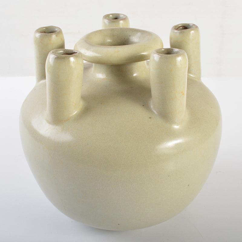 中国　天龍寺青磁　多口瓶　V　R6323B