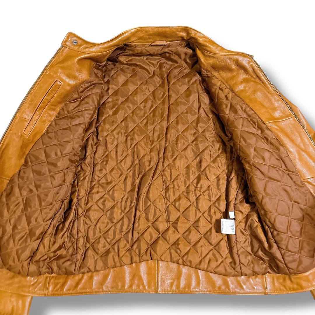 【希少・旧タグ】オールドユニクロ　シングルライダース　牛革　中綿　サイズM