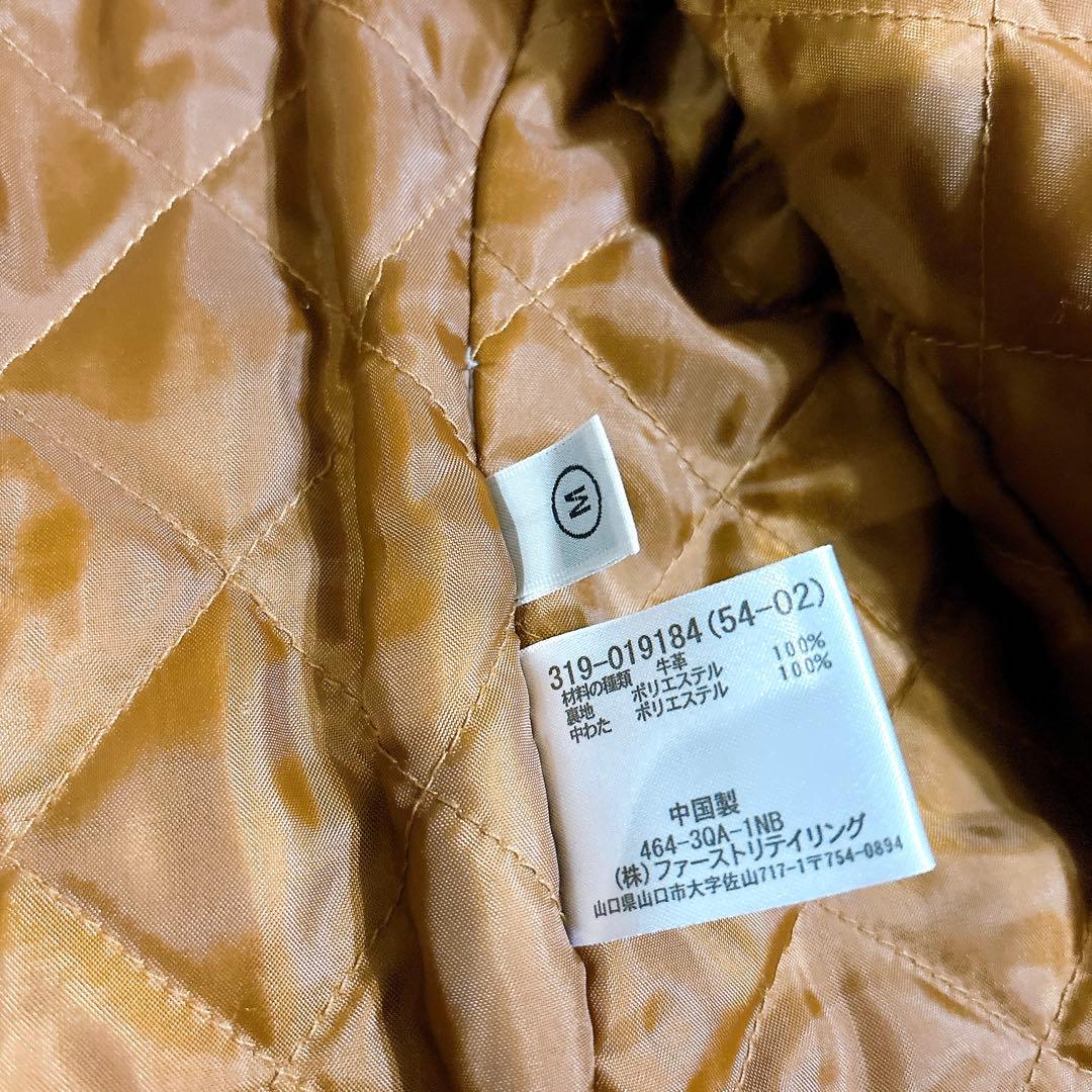 【希少・旧タグ】オールドユニクロ　シングルライダース　牛革　中綿　サイズM