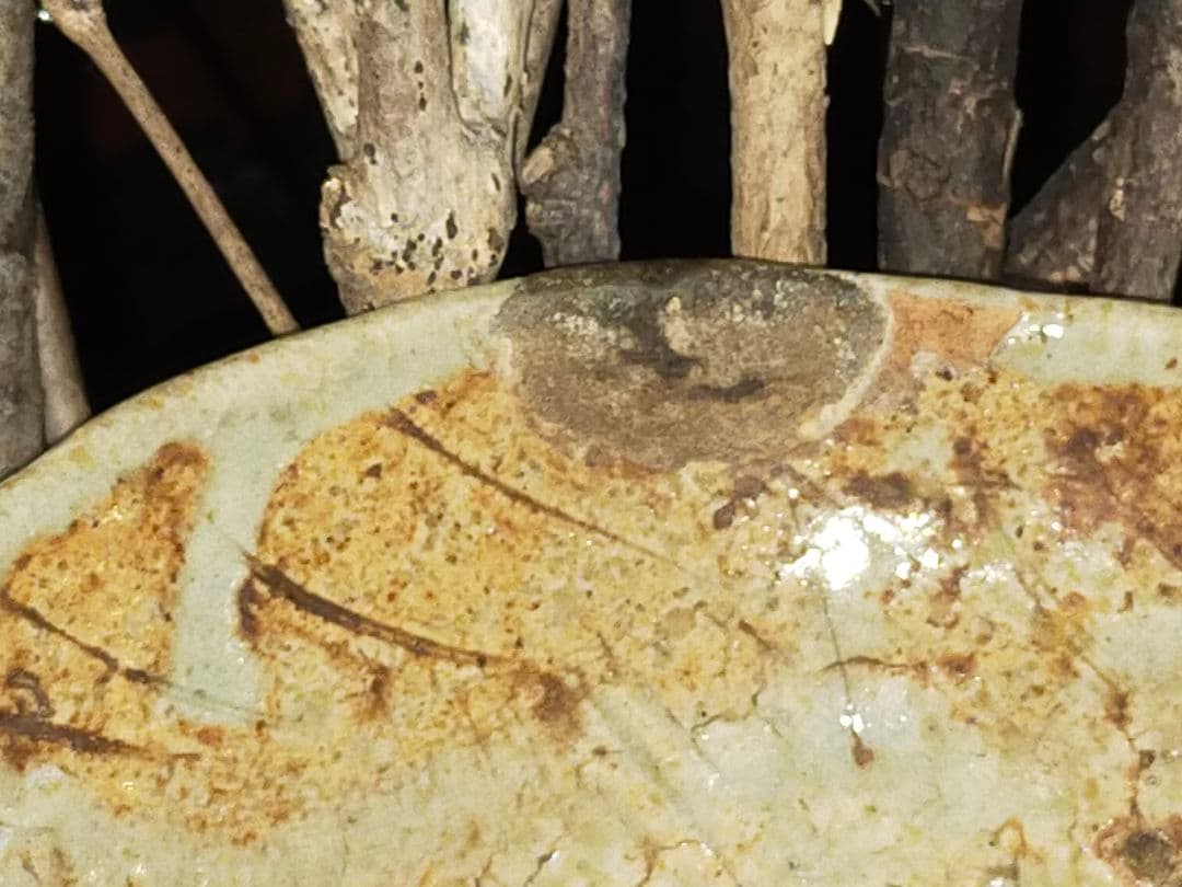 ♥とても古い　美濃焼　手捻り　茶碗　茶道具　骨董　古玩