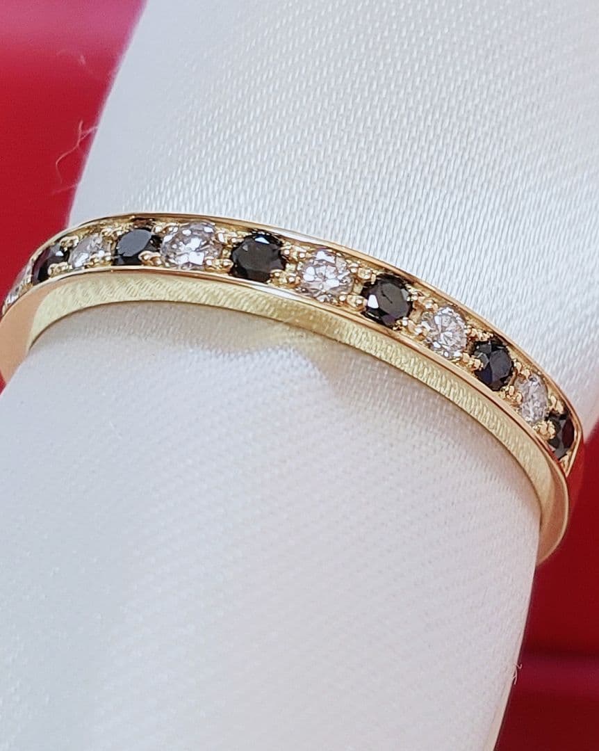 新作 未使用品 k18 天然ダイヤモンド ブラックダイヤモンド リング