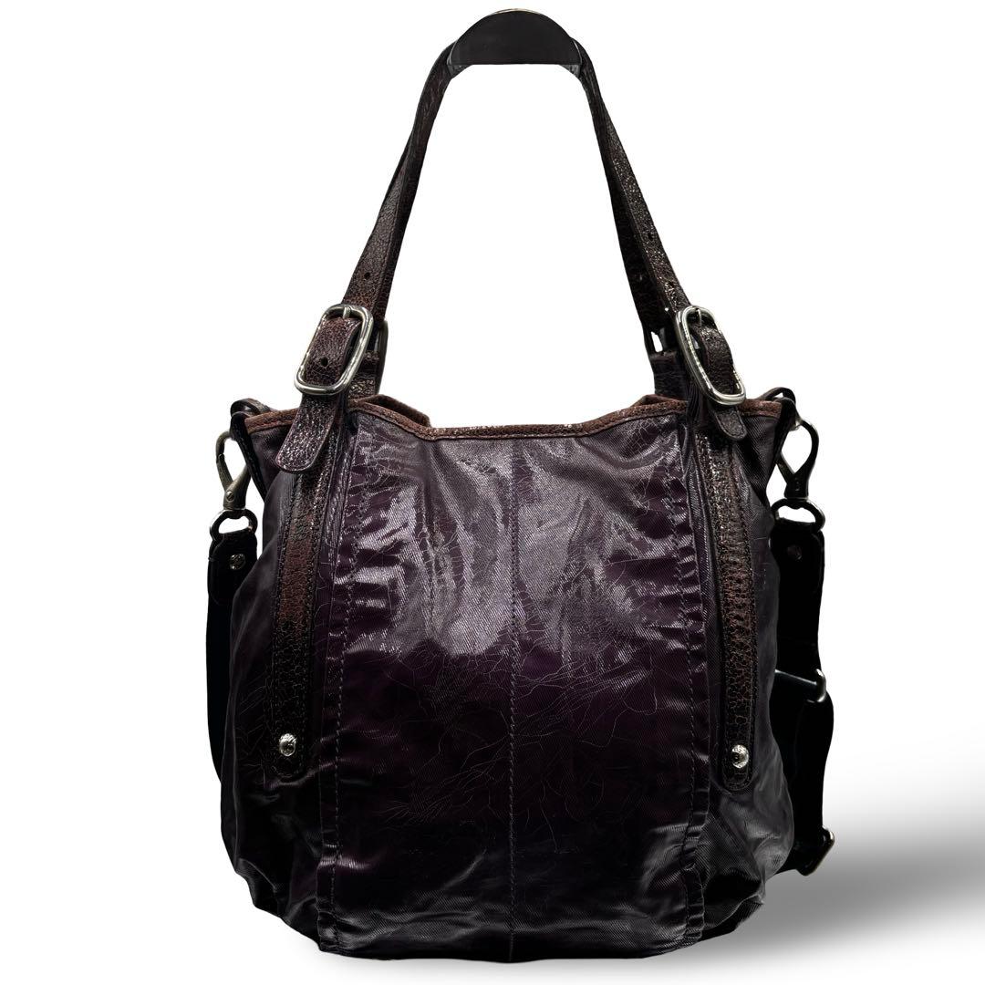 【2点】トッズ　Gバッグ　2way ショルダーバッグ　ハンド　レザー　紫