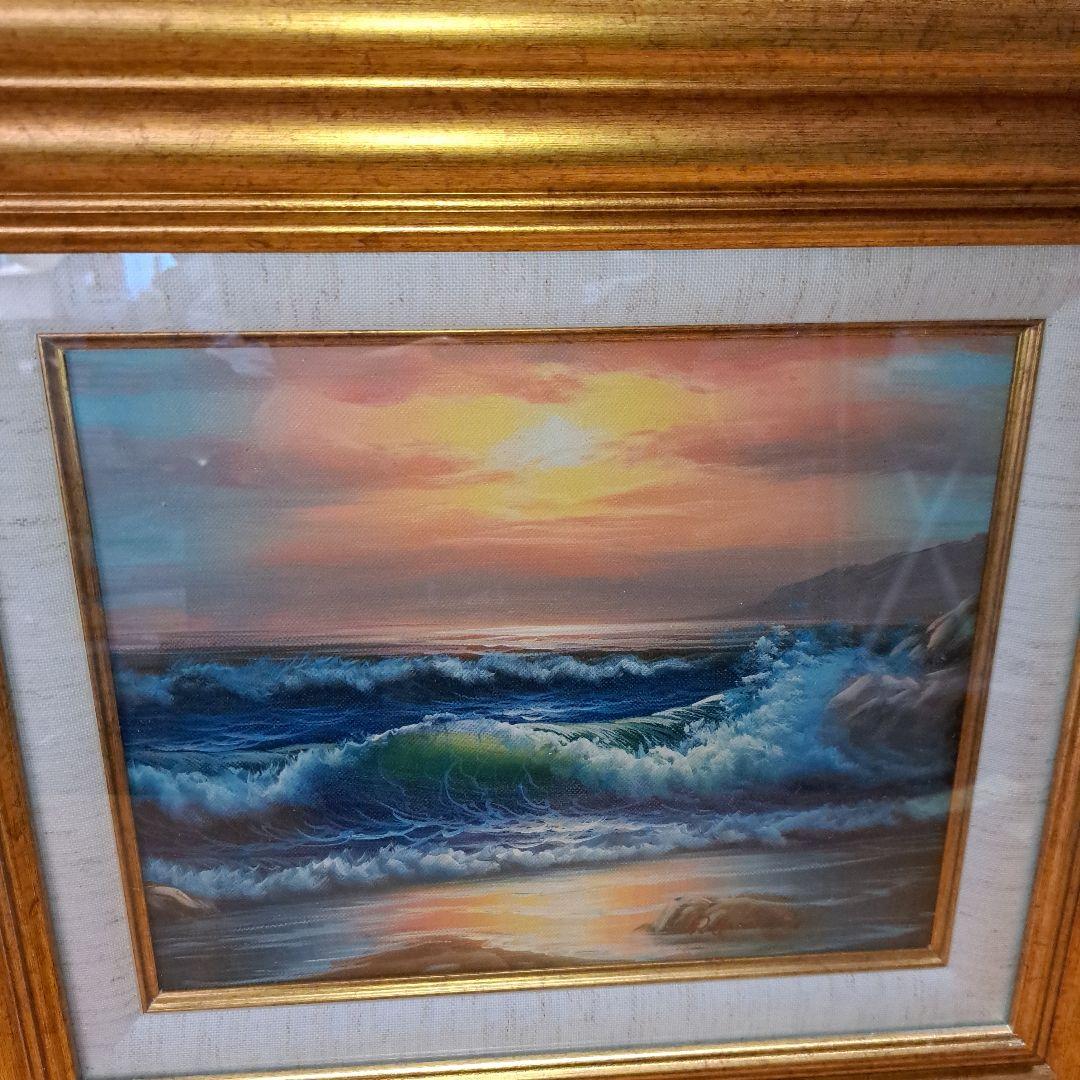 なんと‼️【貴重品　特別セ－ル】絵画 　レイモン・ガランチェ　朝焼けの海