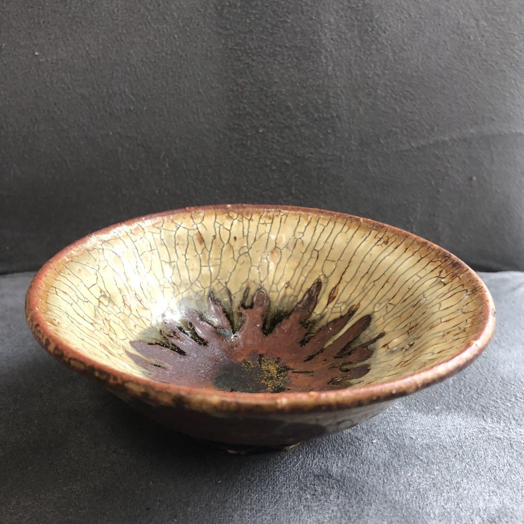 窯元 陶酔庵 作：藪下康一（号：禅牛）萩焼 織部茶碗
