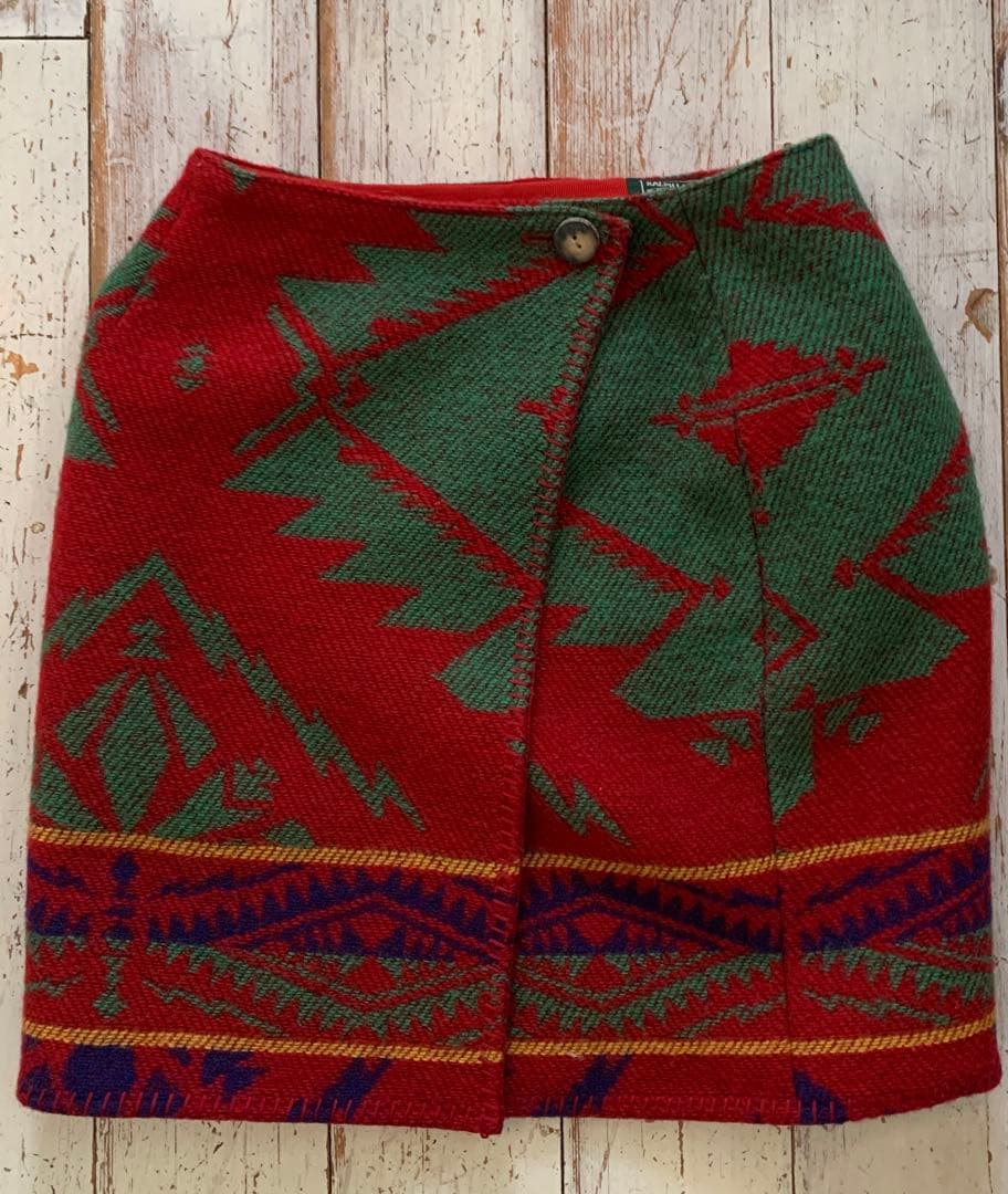 ラルフローレン ポロカントリー　美品　巻きスカート ネイティブ