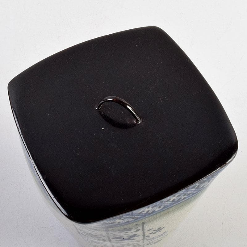 茶道具　瀬戸焼　染付　四方口　水指　時代箱　C　9046