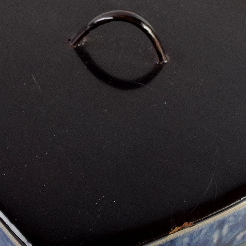 茶道具　瀬戸焼　染付　四方口　水指　時代箱　C　9046