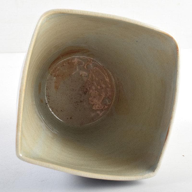 茶道具　瀬戸焼　染付　四方口　水指　時代箱　C　9046