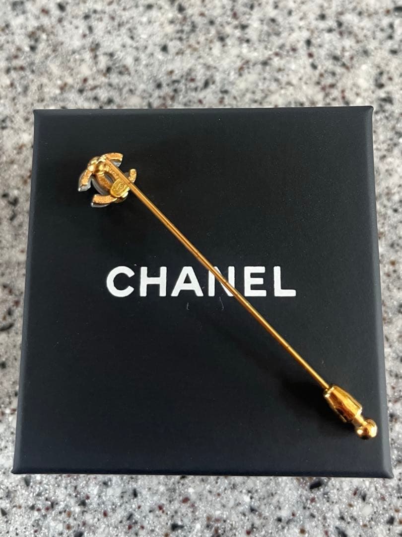 CHANEL シャネル　ピンブローチ　ココマーク　クリア　ビンテージ