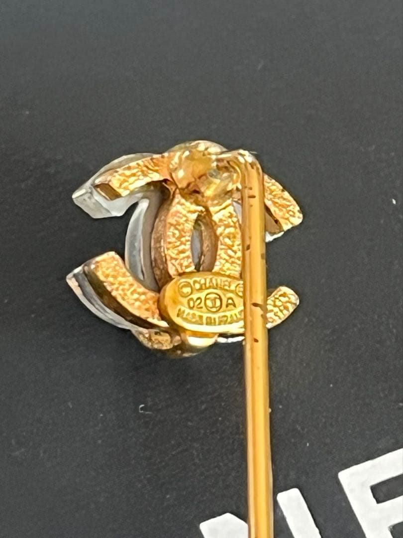 CHANEL シャネル　ピンブローチ　ココマーク　クリア　ビンテージ