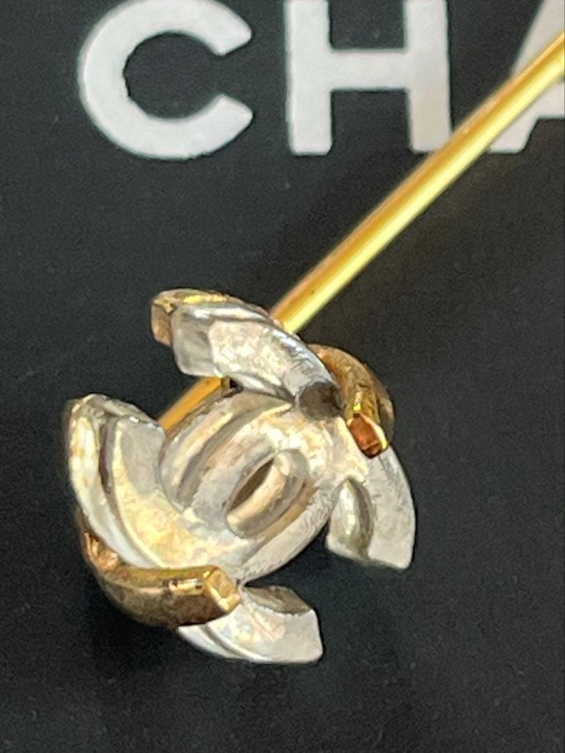 CHANEL シャネル　ピンブローチ　ココマーク　クリア　ビンテージ