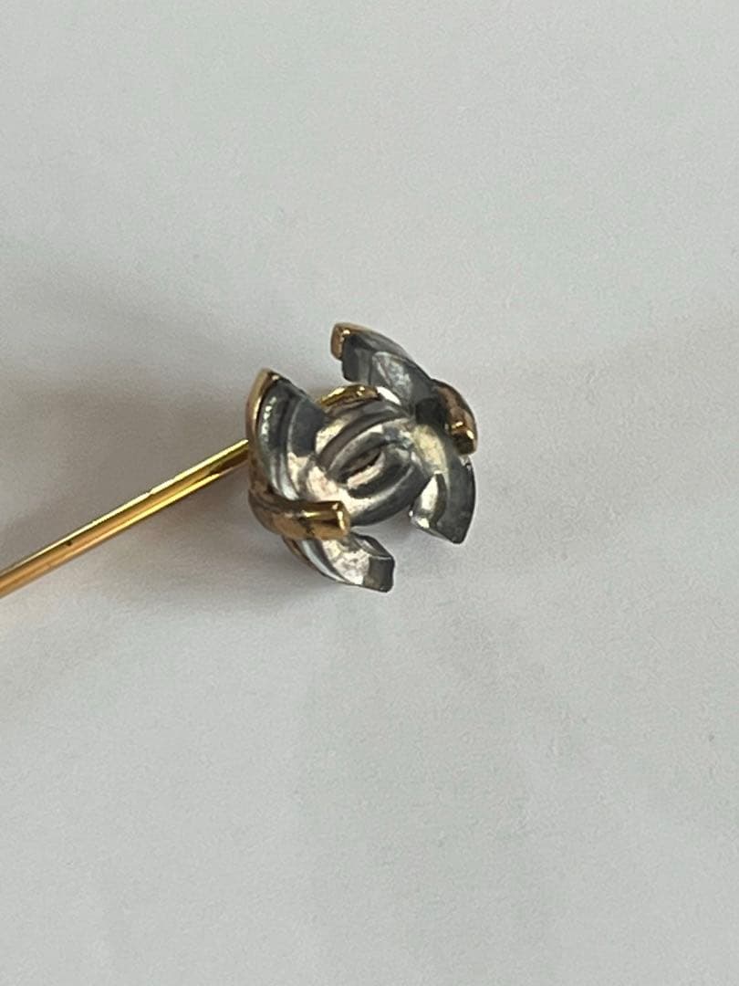 CHANEL シャネル　ピンブローチ　ココマーク　クリア　ビンテージ