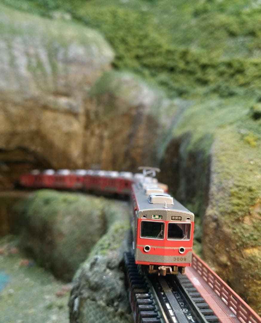 神戸電鉄3000系・中期型・新塗装・ワンマン 4両セット Nゲージ