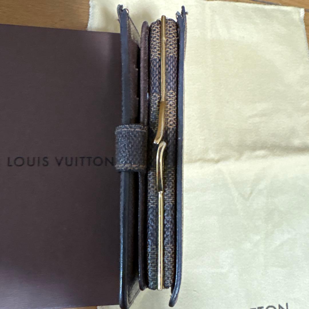 チェック柄レザー二つ折り財布