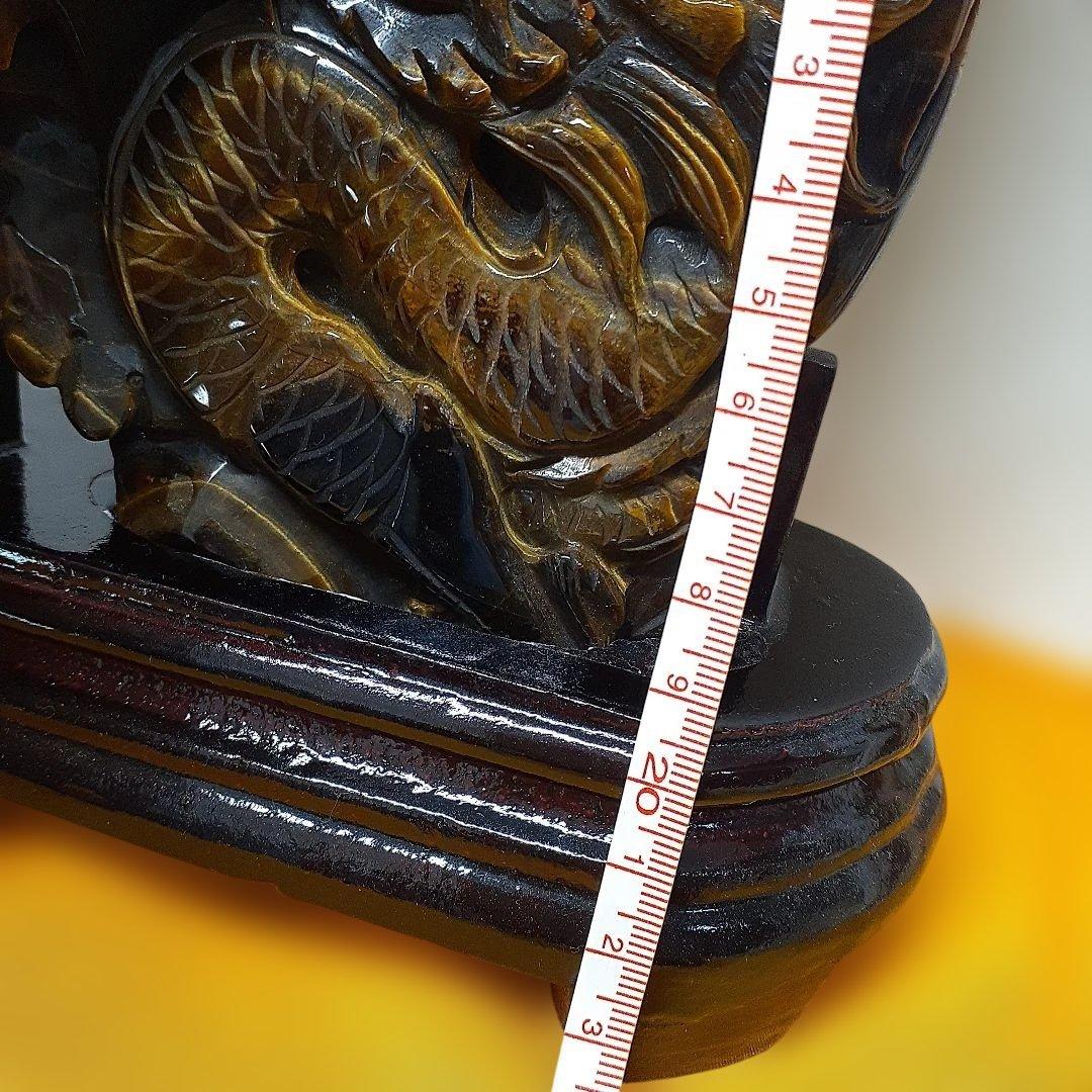 最終お値下げタイガーアイ龍神置物金運仕事運アップ