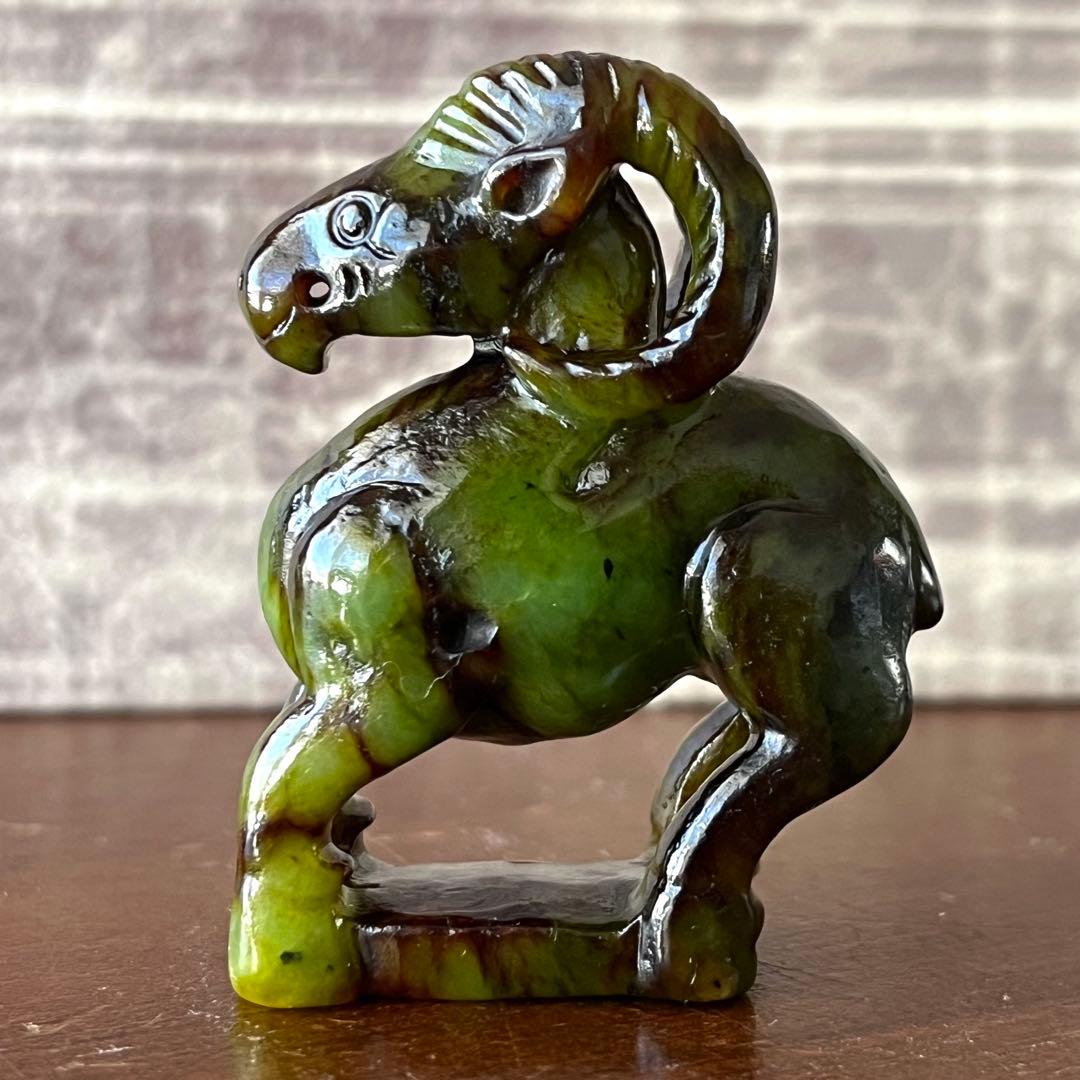 高品質 和田玉 碧玉 古翡翠 彫刻 羊 ネフライト 軟玉 アンティーク 希少品