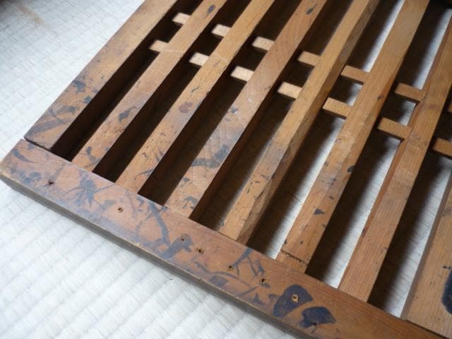 帳場格子　三つ折り　時代もの　木製　商店帳場　仕切り　商店帳場