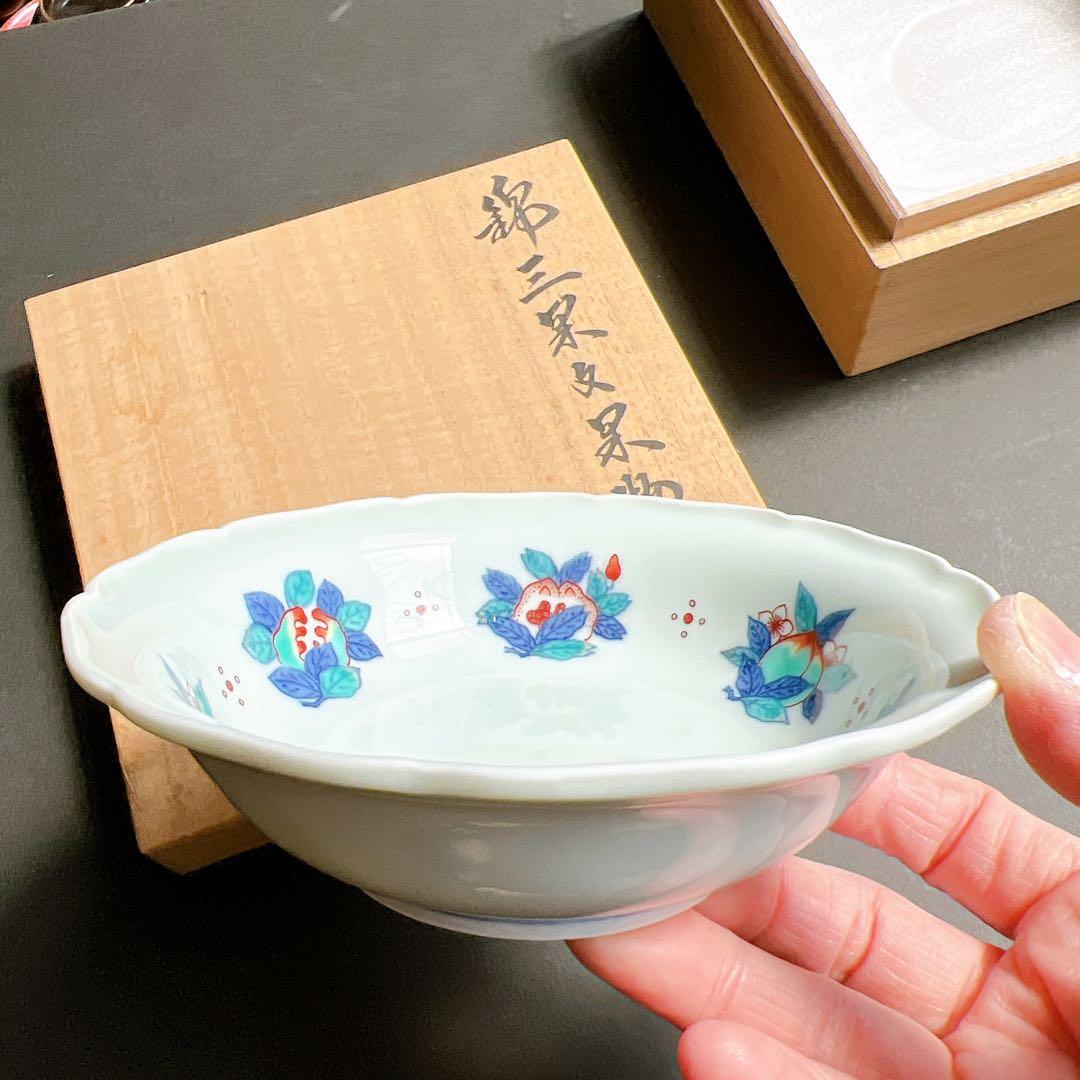 人間国宝　14代目　今泉今右衛門　錦果物皿　有田焼　木箱入り