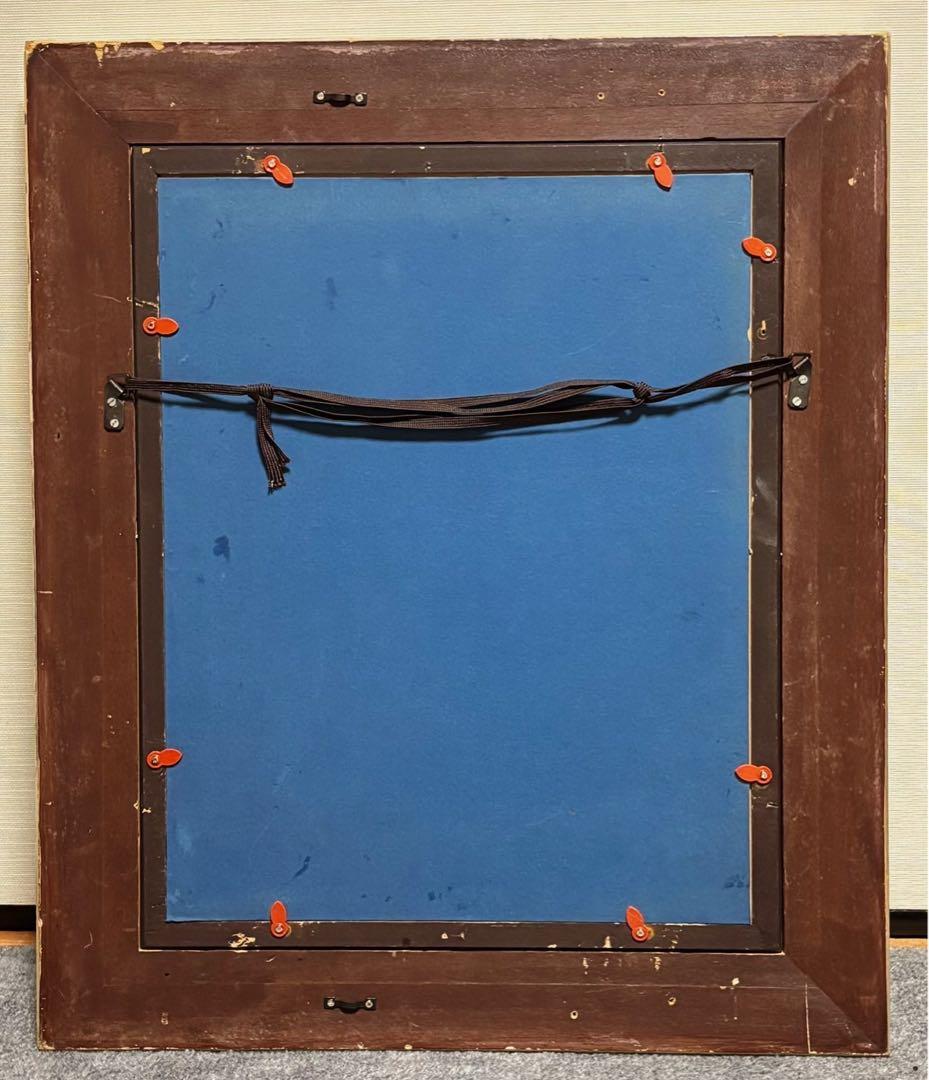 【F6号】手描き油彩画　岡本太郎【哄笑】豪華額縁　サイン　人気作家　万博　絵画