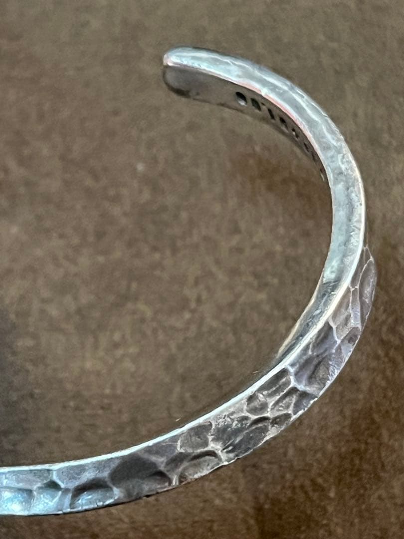 市松 シルバー スパイラル バングル 袋付き ブレスレット