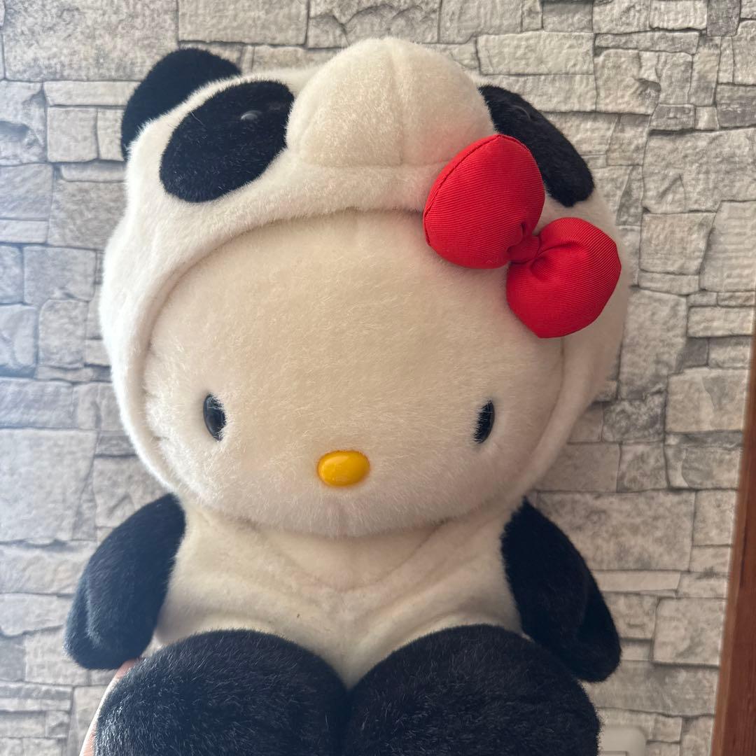 希少！1998年　サンリオハローキティ　パンダぬいぐるみ着せ替え