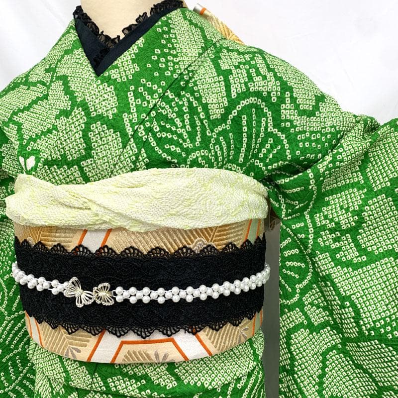 407aj88☆振袖＆袋帯 総絞り 身幅広め 成人式 十三参り☆状態良好