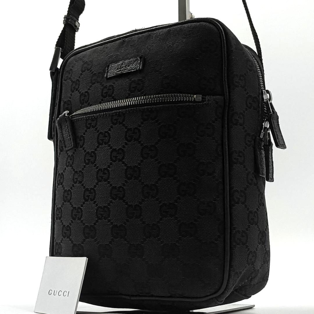 人気✨️ グッチ GG キャンバス ショルダーバッグ クロスボディ 斜め掛け 黒