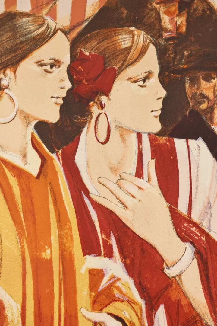 斉藤三郎　「 姉妹 」　リトグラフ　54/150　15号　直筆サイン　BK026