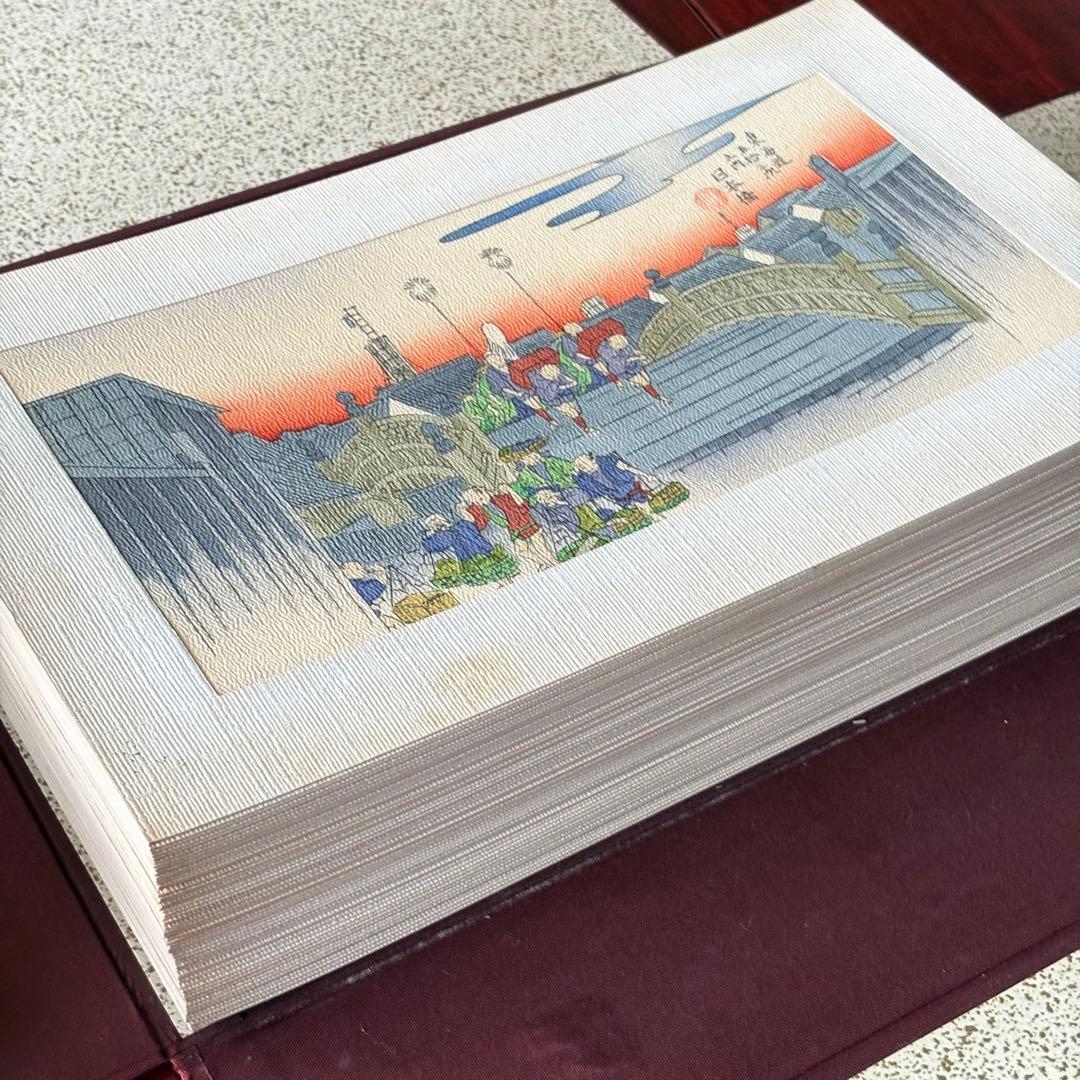 染色の彩りで綴る 東海道五十三次 全55枚揃 作品集 縮緬染色画