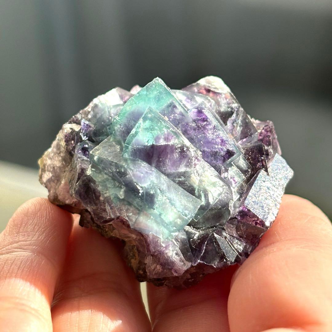 イリノイ産　ケイヴ・イン・ロック　バイカラー　フローライト　鉱物標本　原石