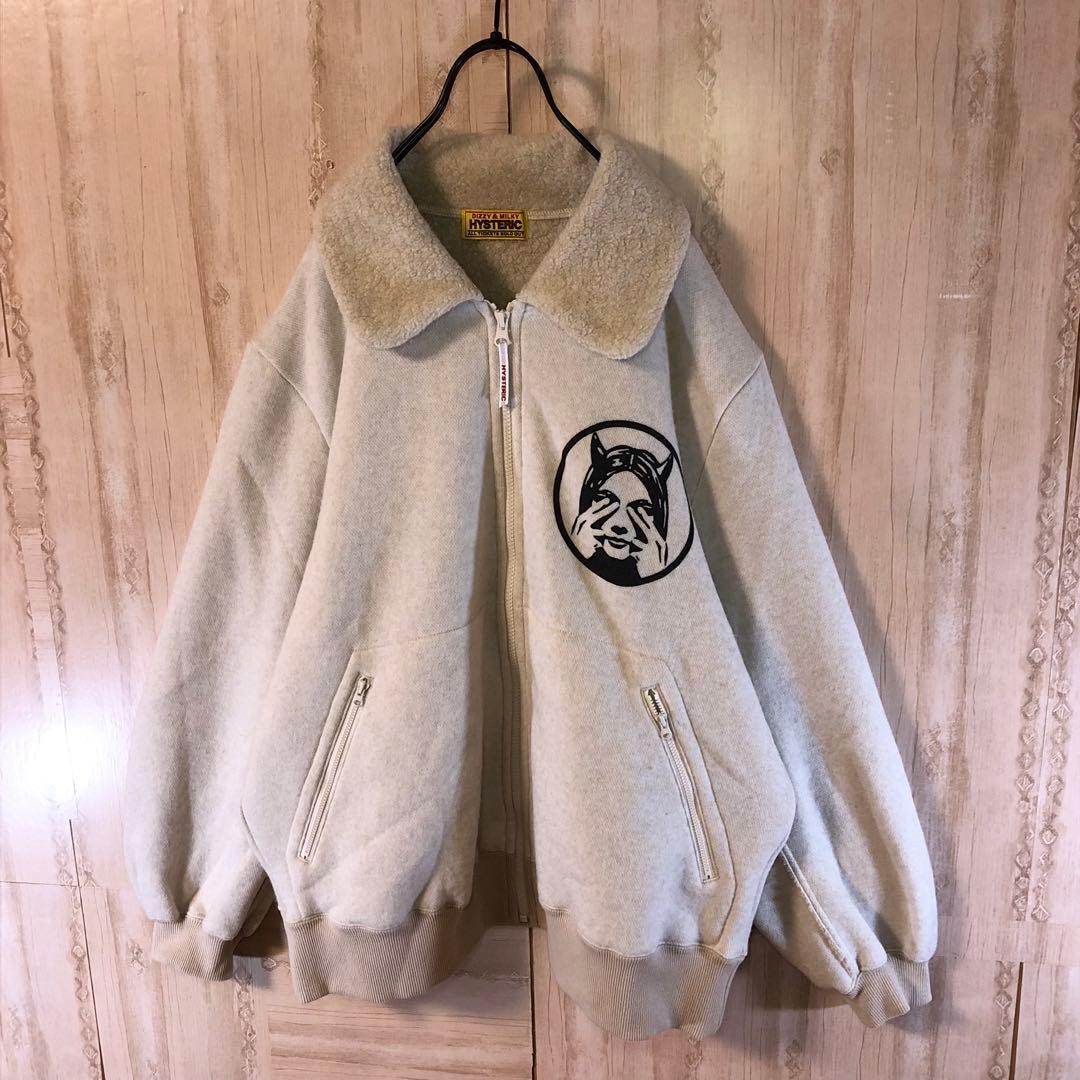 ヒステリックグラマー アンゴラ ふわふわ フリース ブルゾン バックガールズ入り