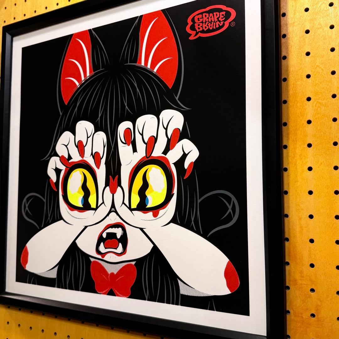 新品 GRAPE BRAIN 戦慄！にぎるちゃん シルクスクリーンポスター