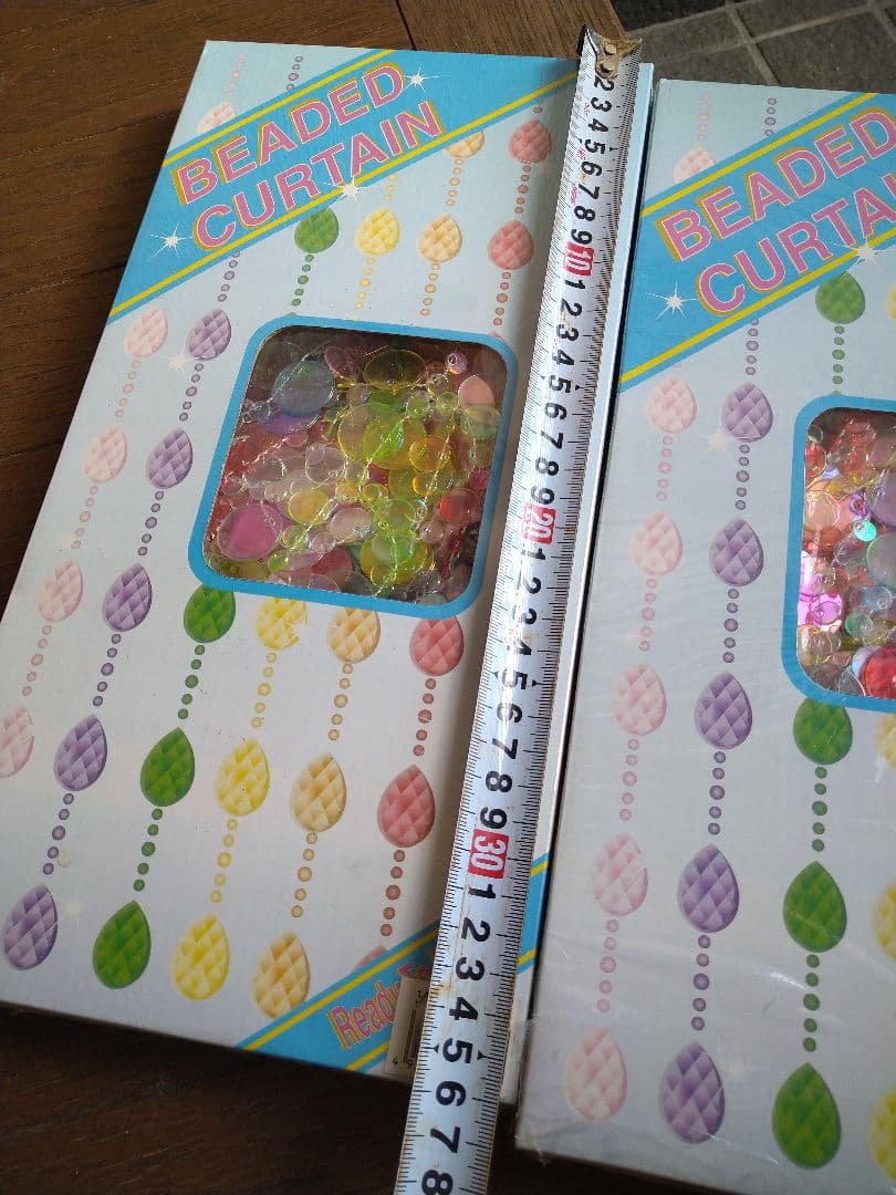 カラフル　 ビーズカーテン　レトロ　ビーズのれん　平成レトロ　希少　2セット