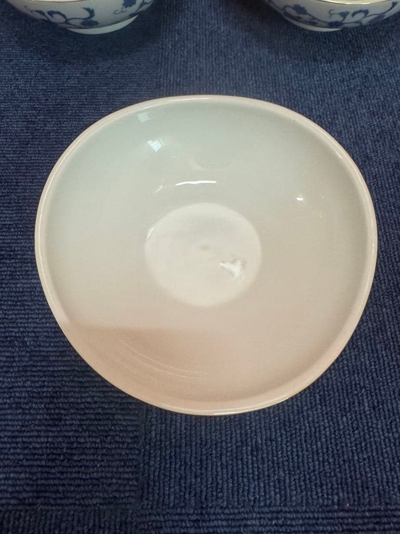 1699 深川製磁　花柄中鉢　8客　16cm 金彩