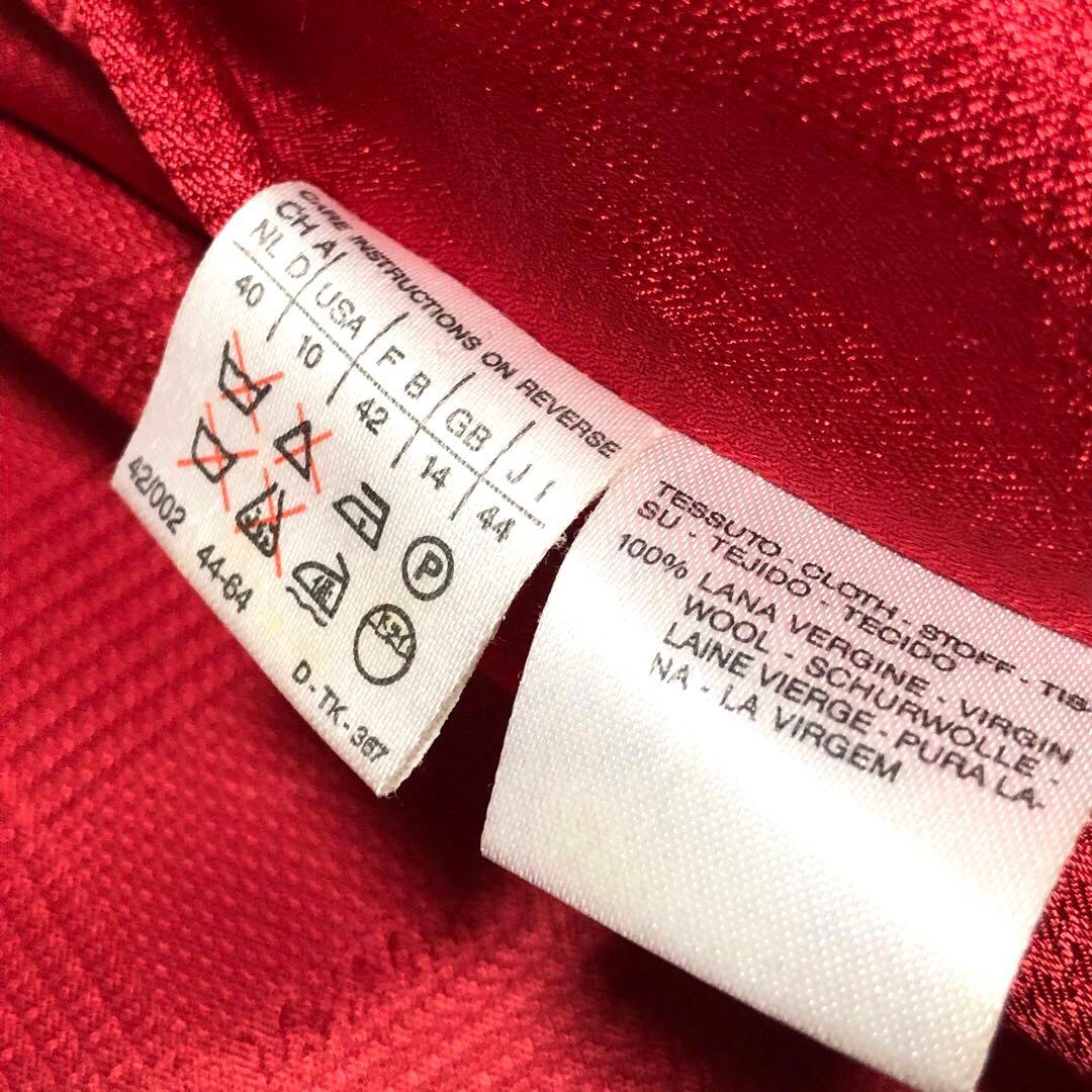 極美品　白タグ　マックスマーラ　チェスターコート　ヴァージンウール100%　赤