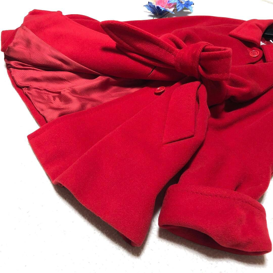 極美品　白タグ　マックスマーラ　チェスターコート　ヴァージンウール100%　赤