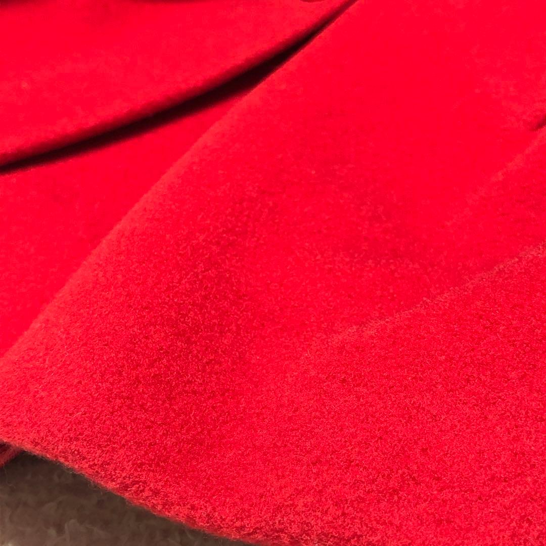 極美品　白タグ　マックスマーラ　チェスターコート　ヴァージンウール100%　赤