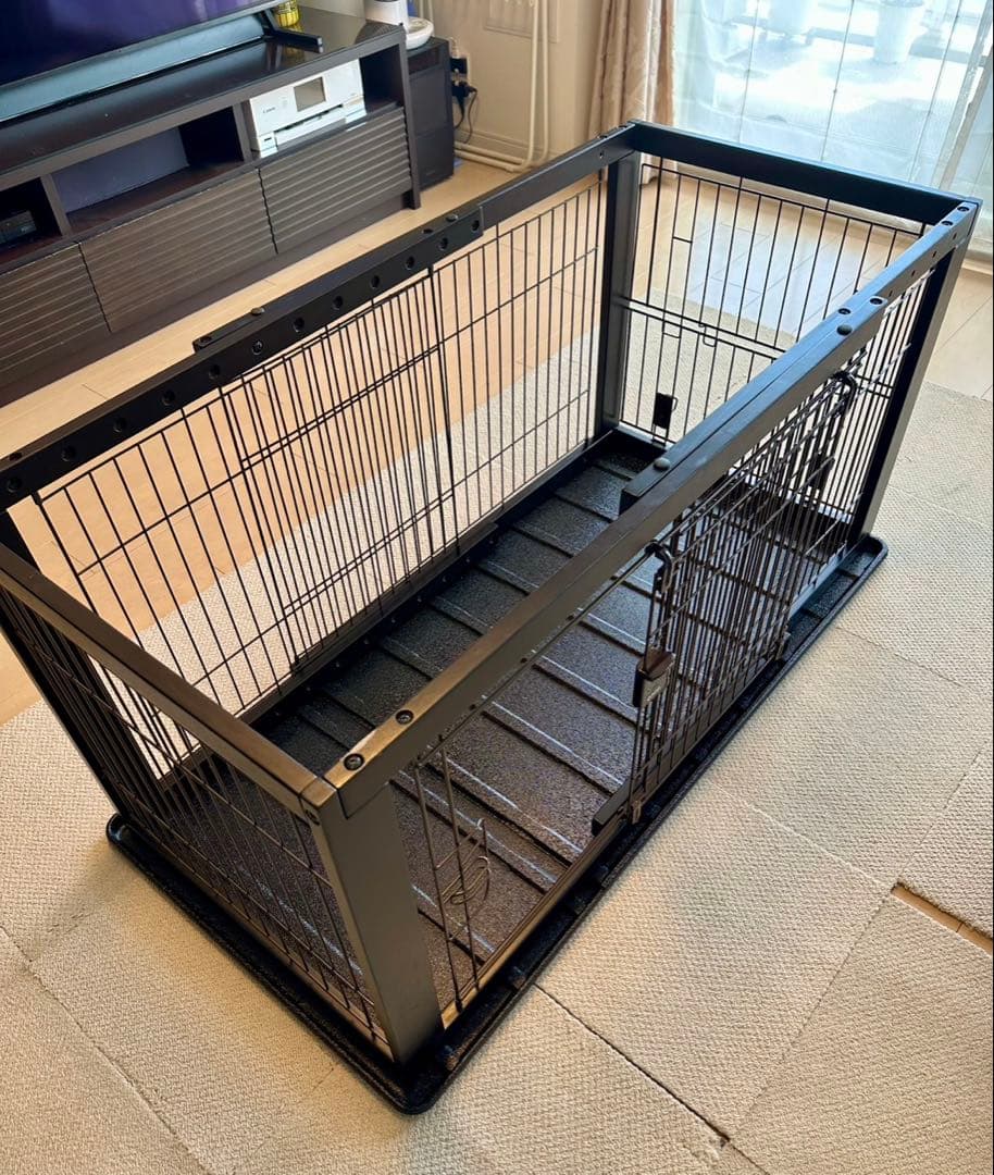 リッチェル木製スライドペットサークル　レギュラー　ダークブラウン