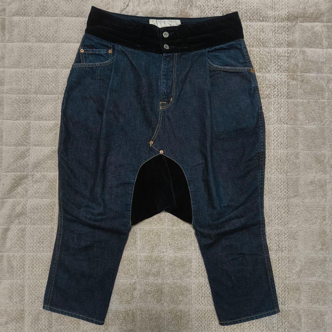 GANRYU サルエルパンツ ダークブルー